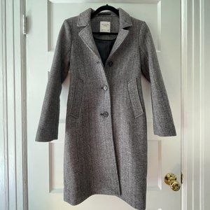 A&F Herringbone Wool-Blend Dad Coat